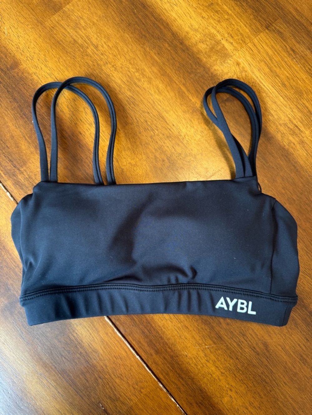 AYBL Black Women's Sports Bra - Double Strap Bralette
